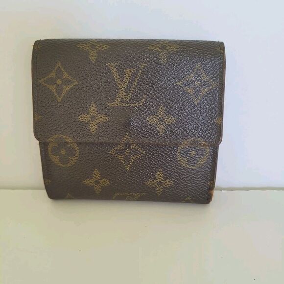 LOUIS VUITTON LV Vintage 1995 Monogram Leather Wallet Brown Medium Trifold Elise - Picture 2 of 13